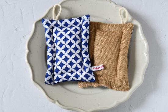 Spülschwamm, Scheuerschwamm, 2er Set - "Muster blau-weiß"